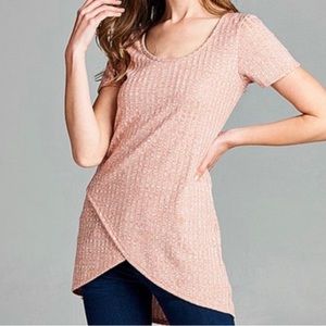 Dolce Bianca Top Faux Wrap Tunic